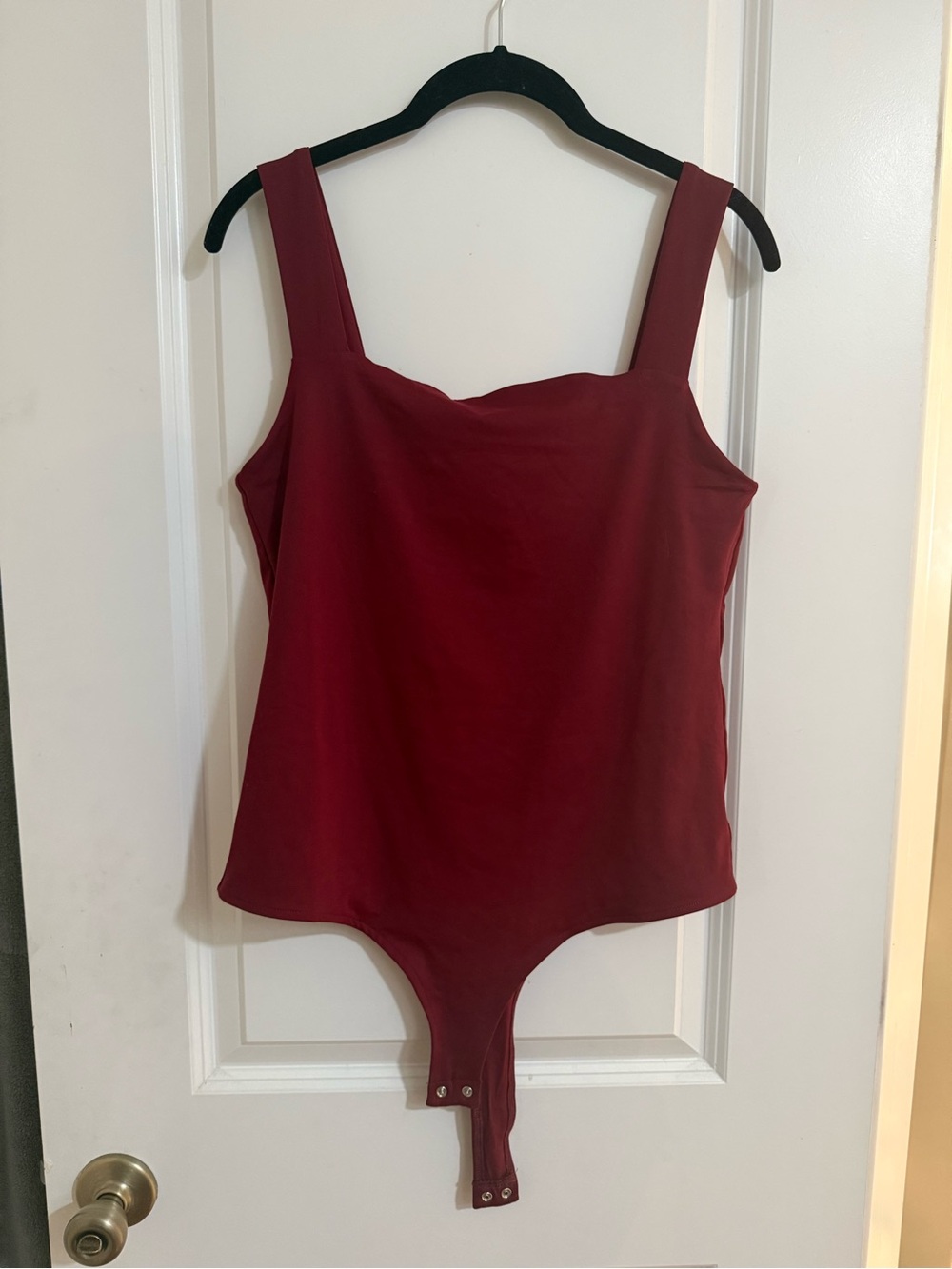 ReoRia Burgundy Women's Square Neck Bodysuit NWT